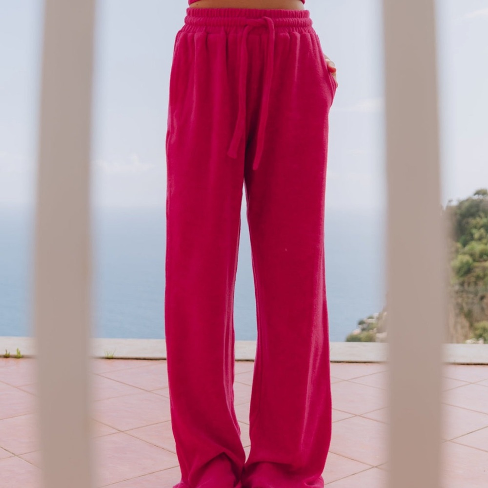 DAILY DRILLS TERRY POST SUN PANTS HOT PINK XS/S